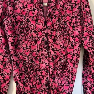 Jones New York Pink and Black Patterned Cardigan